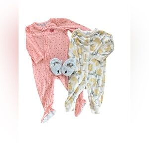 Toddler Bedtime Bundle Pajamas Slippers Size 12 Months